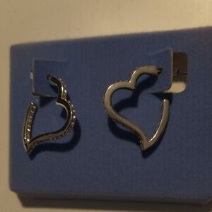 Avon Silver Heart Earrings